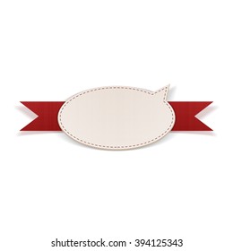 Festive Message Bubble with red Ribbon