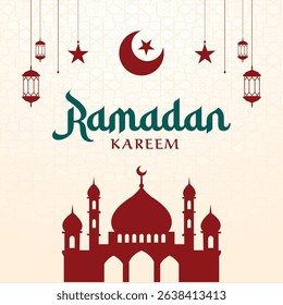 A festive and modern graphic template for Ramadan posts. Great for social media promotions and greetings.