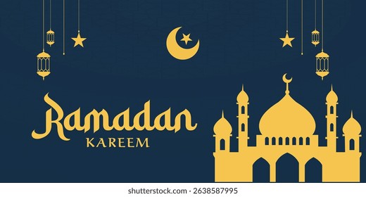 A festive and modern graphic template for Ramadan posts. Great for social media promotions and greetings.