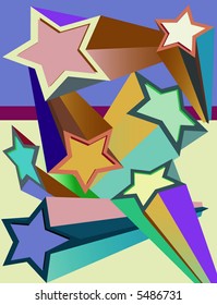 Festive, modern vector background with stars