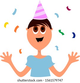 Festive mood, illustration, vector on white background.