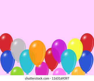 Festive mood vector background with colorful balloons, eps 10. Empty space for the text.