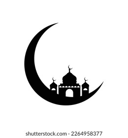 Festive moon vector illustration royalty free art.