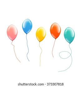 Festive multicolored balloons set
