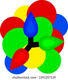 festive multicolored garlands bright lights christmas and new year concept