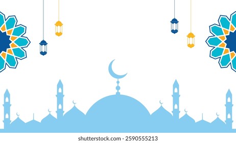 Festive Muslim Background for Ramadan and Eid Celebrations. banner design template for social media use