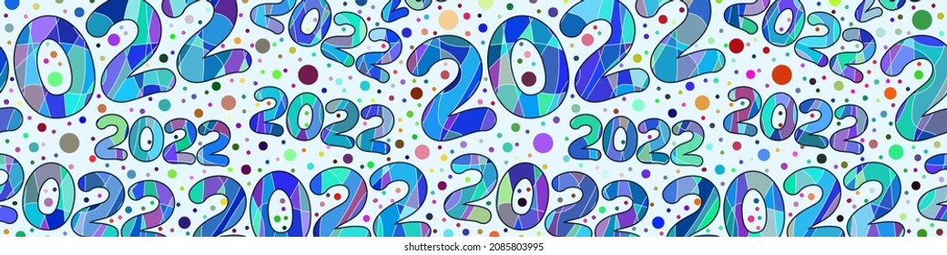 Festive new year background consisting of numbers 2022, new year drawing, banner 