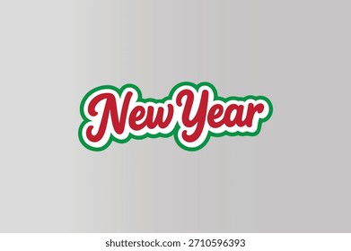 Festive New Year Lettering Vector