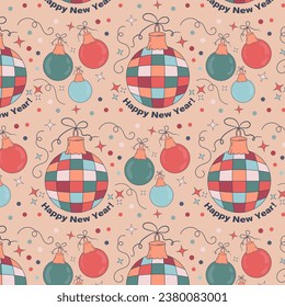 Festive New Year pattern with Christmas balls
