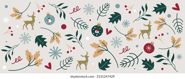 Festive New Year pattern in vector.