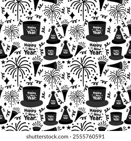 Festive New Year Seamless Pattern