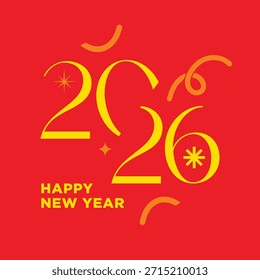 Ilustración vectorial festiva de año Nuevo con estilo de letras creativas