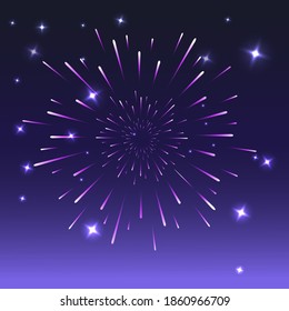 Festive new year's fireworks . Vector illustration