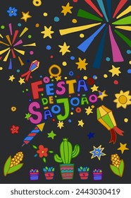 Festive Night Sao Joao Vector Art