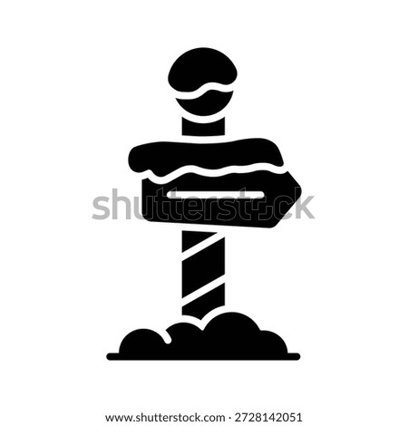 Festive North Pole signpost representing Christmas destination, modern vector