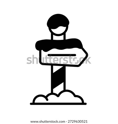 Festive North Pole signpost representing Christmas destination, modern vector