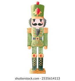 Festive Nutcracker in Green Uniform