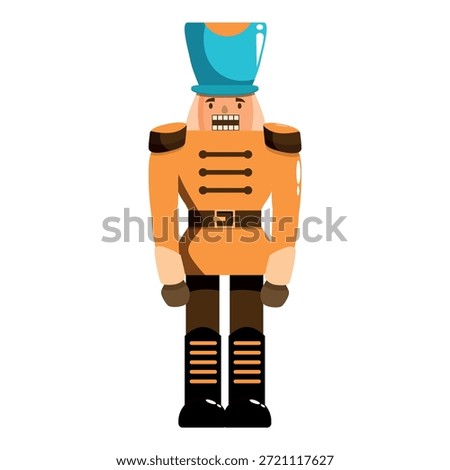 Festive nutcracker soldier toy standing at attention, adding a touch of whimsy to christmas celebrations