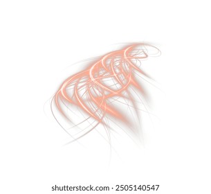 Festive orange stripe on white background. orange curl twirl for the holidays. orange colored curve rope. Vector png twirl, line, curve, rope, stripe design element.