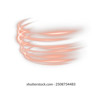 Festive orange stripe on white background. orange curl twirl for the holidays. orange colored curve rope. Vector png twirl, line, curve, rope, stripe design element.