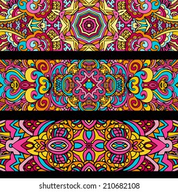 Festive Ornamental vector banner abstract colorful background