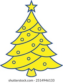 Festive Ornamented Christmas Tree Vector Design