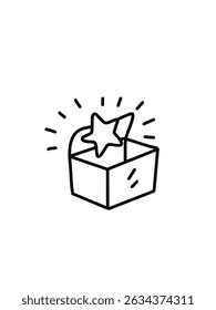  festive package, doodle vector illustration 