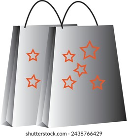 A festive package of red color with stars and a shadow below is depicted.