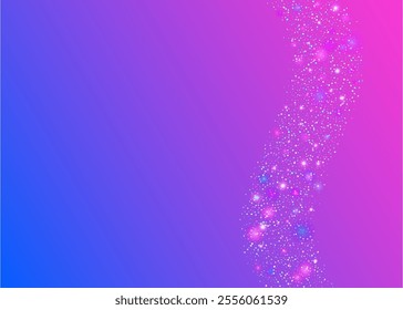 Festive Paper. 3d Surprise Cristals. Neon Background. Glare Concept. Modern Dust. Pink Light Glitter. Digital Design. Carnival Confetti. Blue Festive Paper