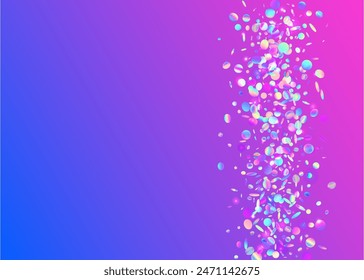 Festive Paper. Blue Light Burst. Laser Pattern. Unicorn Tinsel. Neon Background. Cristal Design. Modern Poster. Happy Colourful Illustration. Purple Festive Paper