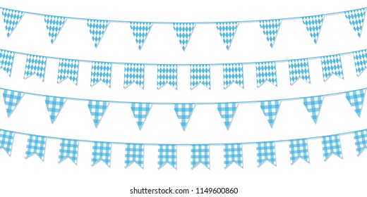 Festive paper garland collection isolated on white background. Germany beer festival. Vector design template for greeting cards, invitation, advertising banners, etc.