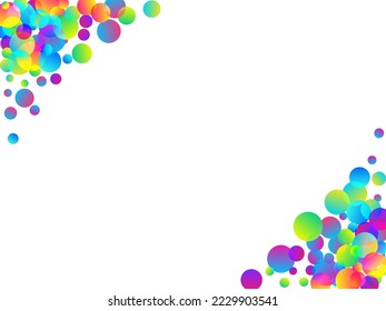 Festive party confetti scatter vector background. Rainbow round particles festival vector. Cracker poppers flying confetti. Holiday celebration decoration illustration. New Year design.