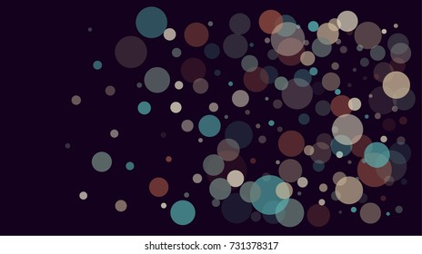 Festive Party Lights or Falling Snow Transparent Confetti. New Year, Christmas Celebration Holiday Background. Transparent Bokeh, Falling Snow,Shining Frame, Festive Party Lights. Faded Blue, Yellow.