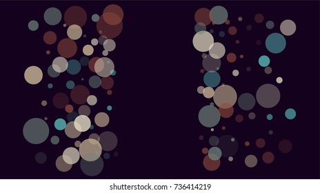 Festive Party Lights or Falling Snow Transparent Confetti. New Year, Christmas Celebration Holiday Background. Transparent Bokeh, Falling Snow,Shining Frame, Festive Party Lights. Faded Blue, Yellow.
