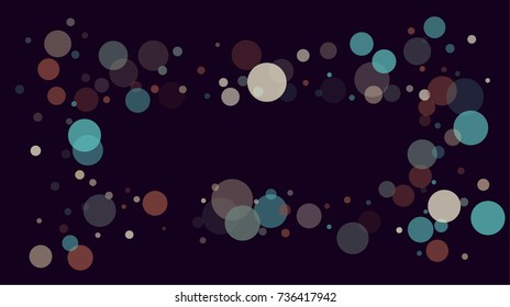 Festive Party Lights or Falling Snow Transparent Confetti. New Year, Christmas Celebration Holiday Background. Transparent Bokeh, Falling Snow,Shining Frame, Festive Party Lights. Faded Blue, Yellow.