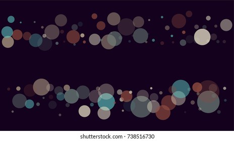 Festive Party Lights or Falling Snow Transparent Confetti. New Year, Christmas Celebration Holiday Background. Transparent Bokeh, Falling Snow,Shining Frame, Festive Party Lights. Faded Blue, Yellow.