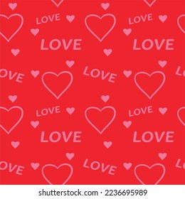 Festive patern for valentine's day. Beautiful vector drawing. Seamless holiday pattern for fabric and packaging.