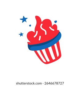Festivo Patriótico Cupcake Design com estrelas