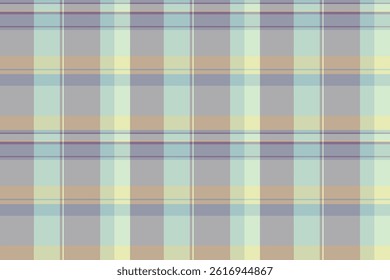 Festive pattern background texture, daisy tartan fabric check. Scenery textile seamless plaid vector in pastel and light colors palette.