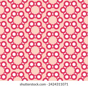 Festive pattern with circles and stars suitable for holiday designs, wrapping paper, textiles, and party decorations. Joyful and vibrant.