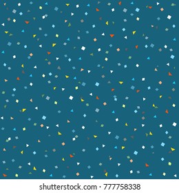 Festive pattern with confetti. Christmas vector background