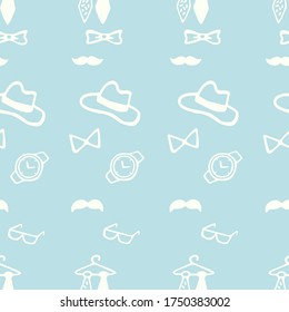 Festive pattern for father's day. Seamless vector postcard