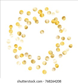 Festive Pattern with Glitter for Christmas and New Year Decoration, Birthday Invitation, Poster or Greeting Card. Wreath of Gold Confetti.