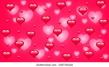 Festive pattern of hearts for Valentine's Day. Love background made of hearts.