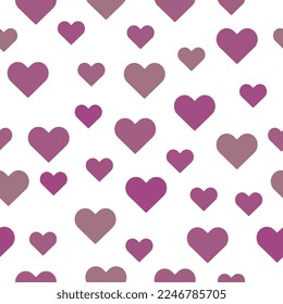Festive pattern of pink hearts for valentine's day
