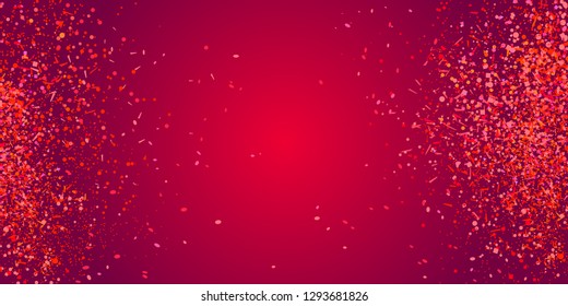 Festive pattern with random geometric elements. Colored background with confetti. Holiday texture from glitters. Luxury colorful frame. Print for banner, flyer, poster and textile. Greeting cards