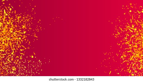 Festive pattern with random geometric elements. Colored background with confetti. Holiday texture from glitters. Luxury colorful frame. Print for banner, flyer, poster and textile