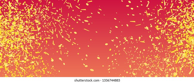 Festive pattern with random geometric elements. Colored background with confetti. Holiday texture from glitters. Luxury colorful frame. Print for banner, flyer, poster and textile