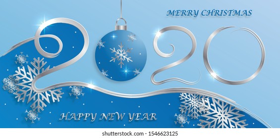 Festive pattern with snowflakes concept on blue background color for invitation card, merry christmas, happy new year, greeting cards, poster or web banner