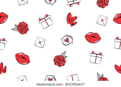 Festive pattern for Valentine's Day on white background
